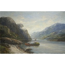 Sigvart Simensen (1865-1933) "Fjordparti Vestlandet"